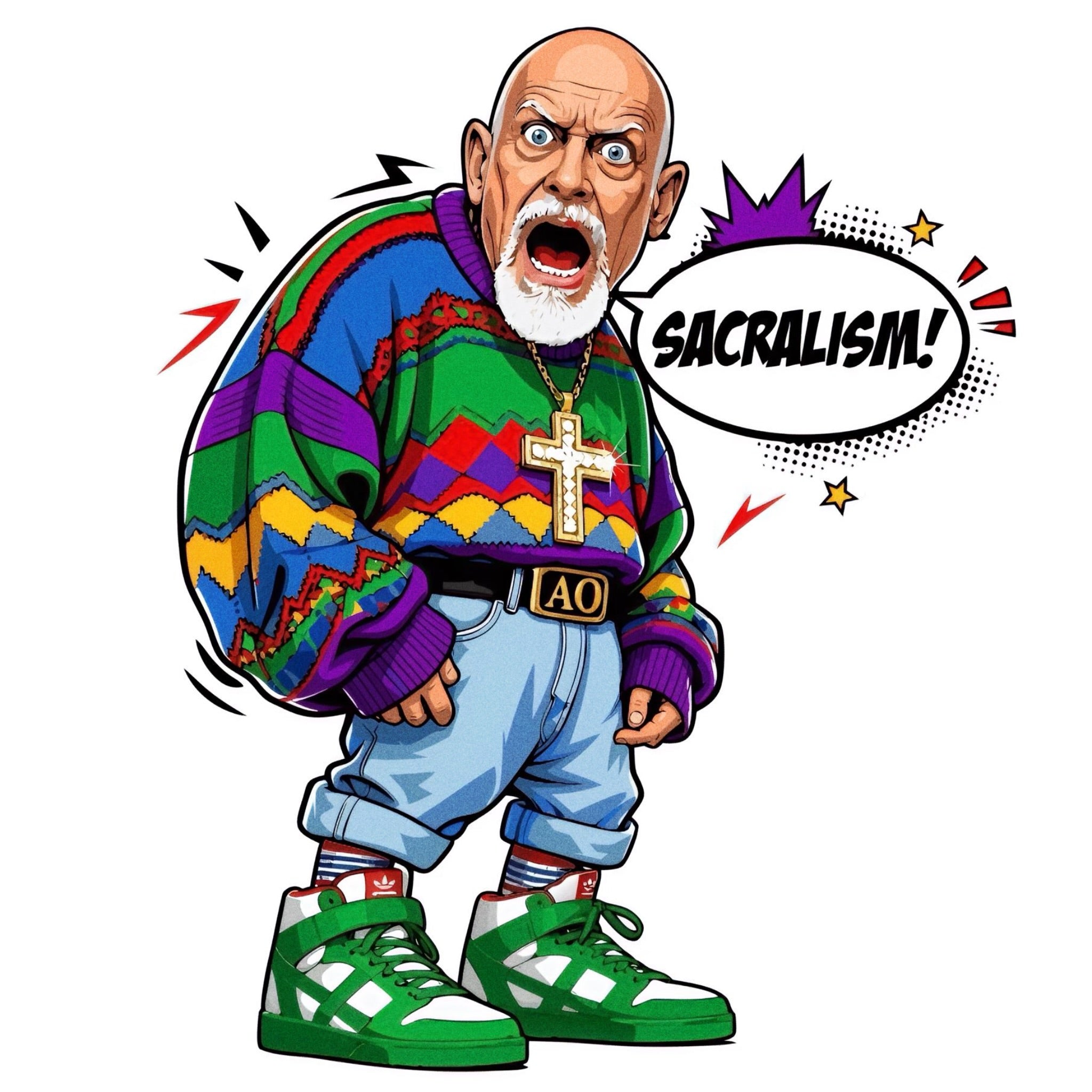 Old Man Yells “Sacralism” Vinyl Decal